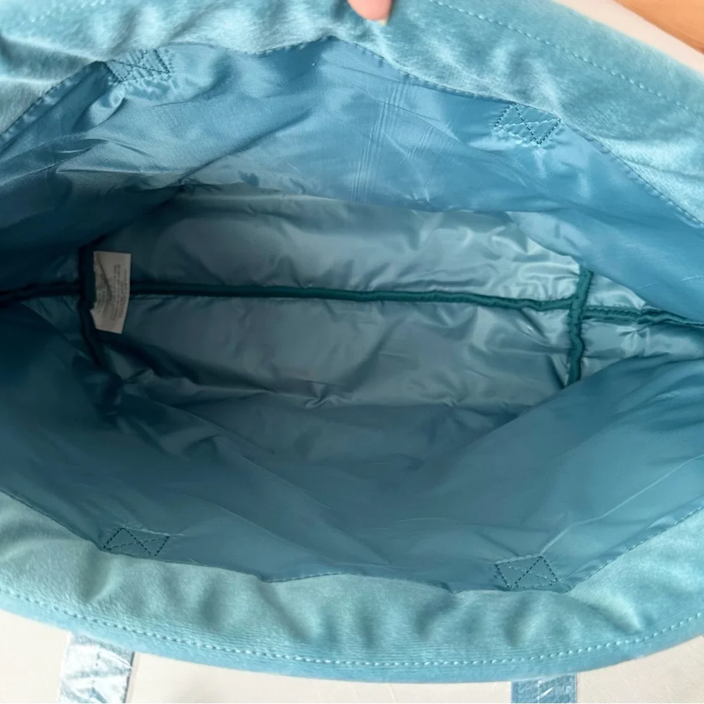 Silver Blue Quilted Velvet Tote - Picture 6 of 8